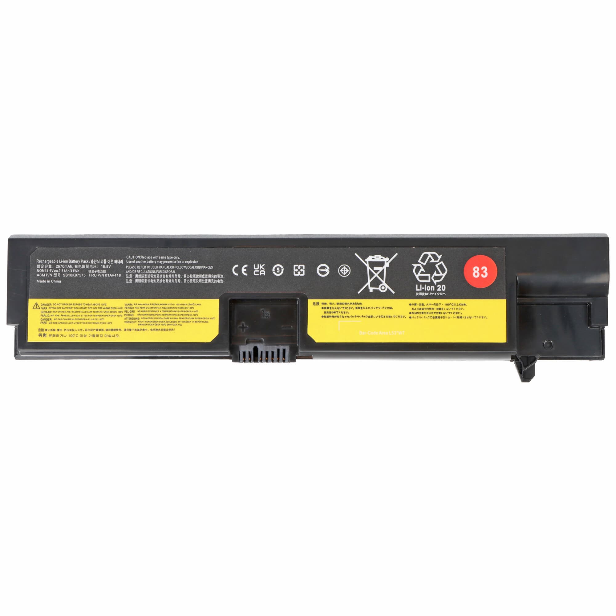 Batterie adaptée pour Lenovo ThinkPad E570, E575, remplace Lenovo 4X50M33573, 01AV415, 14,6 V 2810 mAh