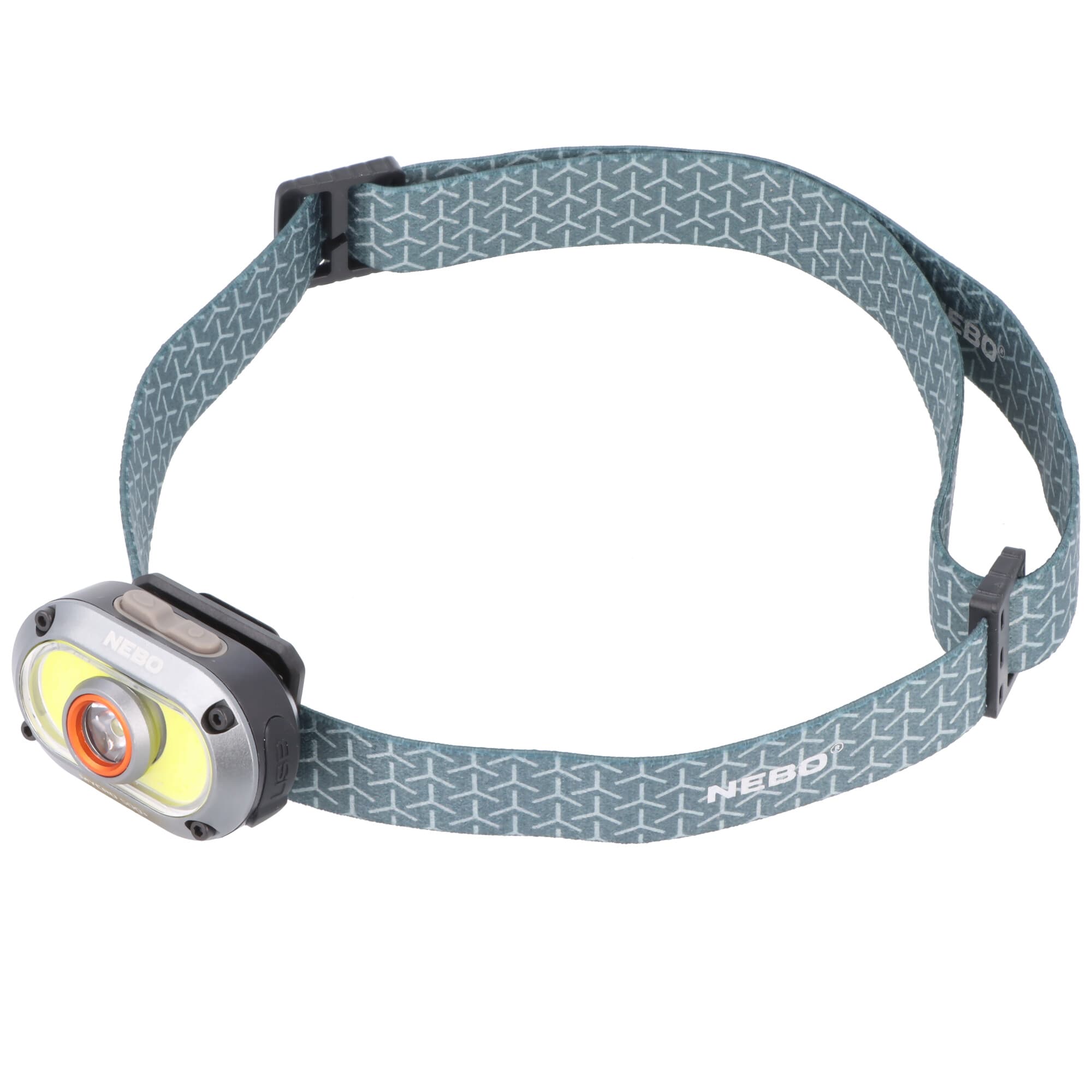 Lampe frontale NEBO MYCRO 500+ avec jusqu'à 500 lumens et une portée de faisceau de 90 mètres, batterie intégrée 3,7 V 235 mAh Li-Polymère