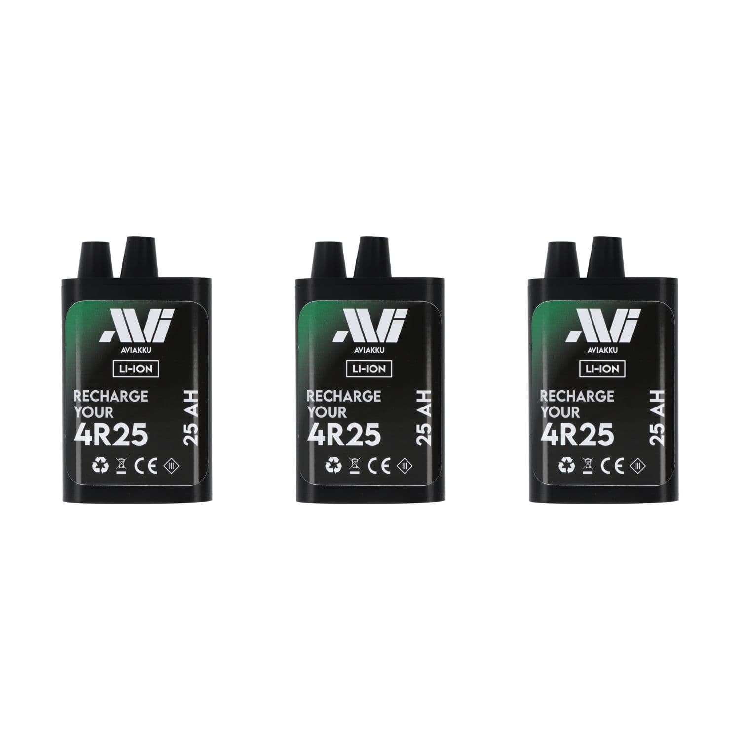 Lot de 3 batteries AVIakku 4R25 / 25 Ah pour feux de signalisation