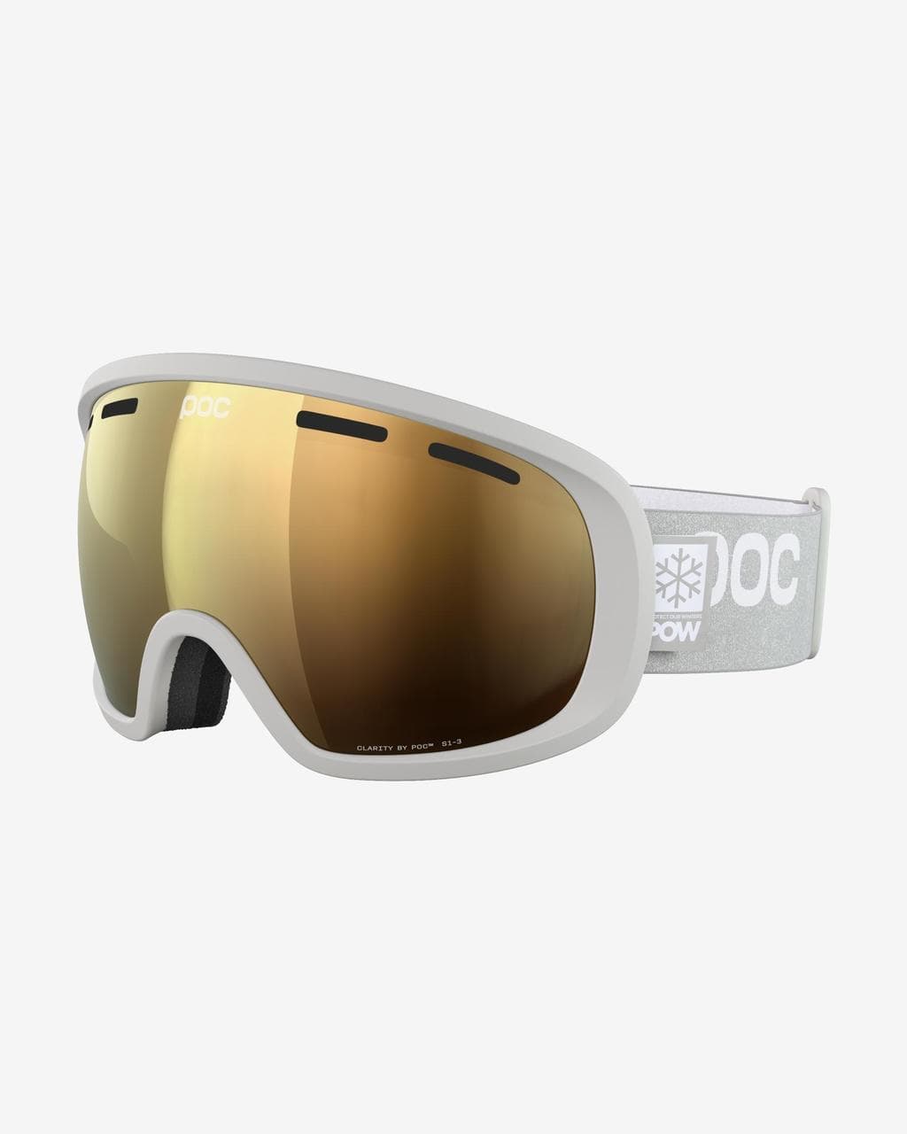 Masque POC Fovea Pow JJ gris clair avec lentille Clarity Intense Sunny Gold