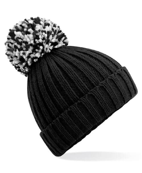 Beechfield - Bonnet a pompon adulte - B390 - noir - taille:Taille unique