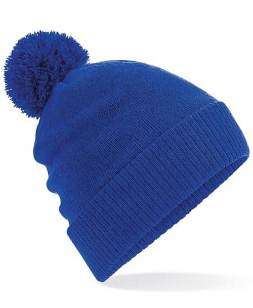 Beechfield - Bonnet a pompon adulte - B439 - bleu roi - taille:Taille unique