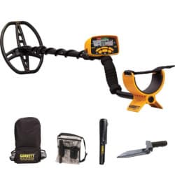 Garrett Ace 400i + Propointer 2 + pelle couteau Edge Digger + sacoche camo + sac à dos